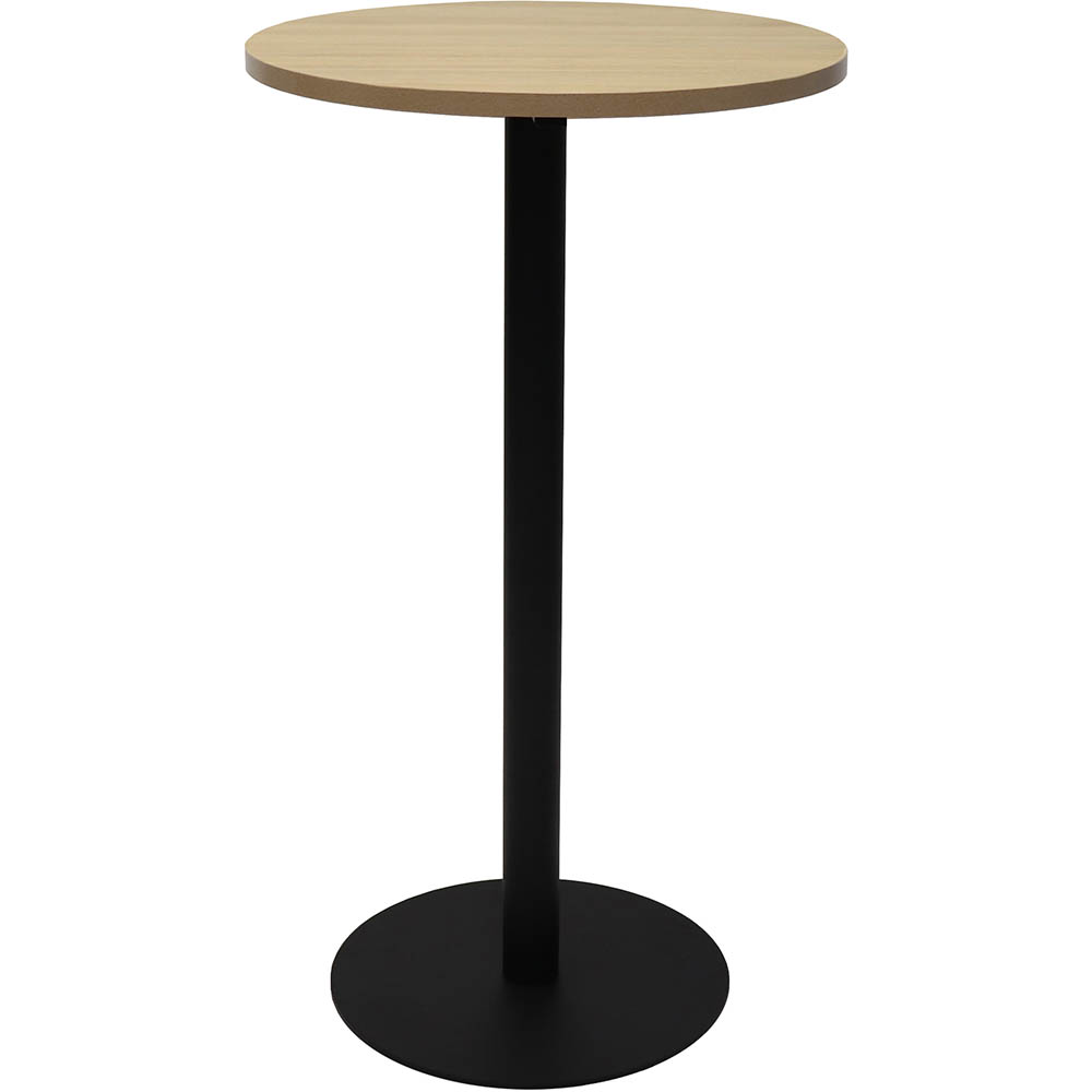 Rapidline Dry Bar Table 600 X 1050mm Natural Oak Table Top / Black Powder Coat Base