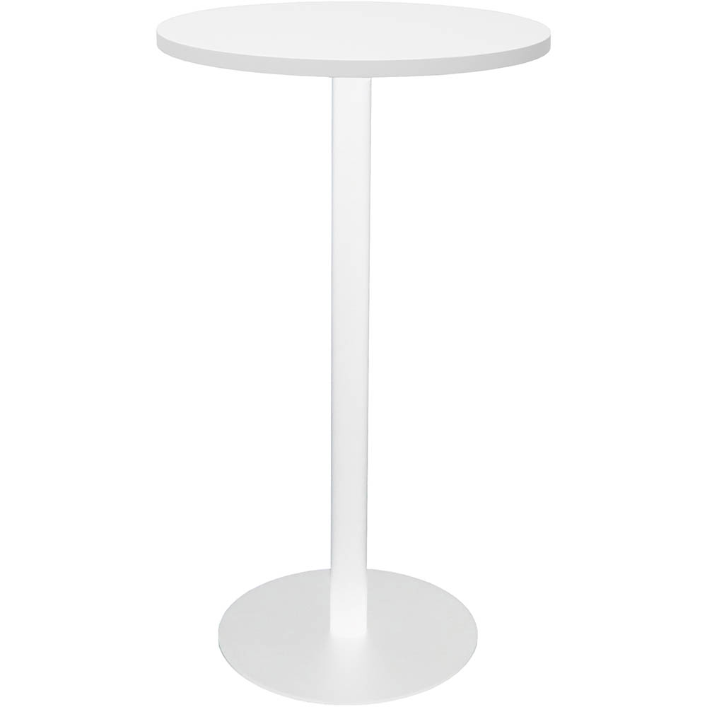 Rapidline Dry Bar Table 600 X 1050mm Natural White Table Top / White Powder Coat Base