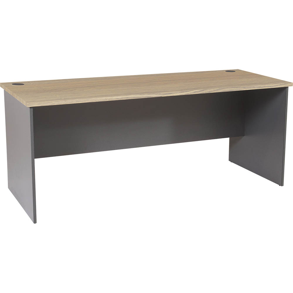 RAPID WORKER OPEN DESK 1500 X 750MM OAK/IRONSTONE