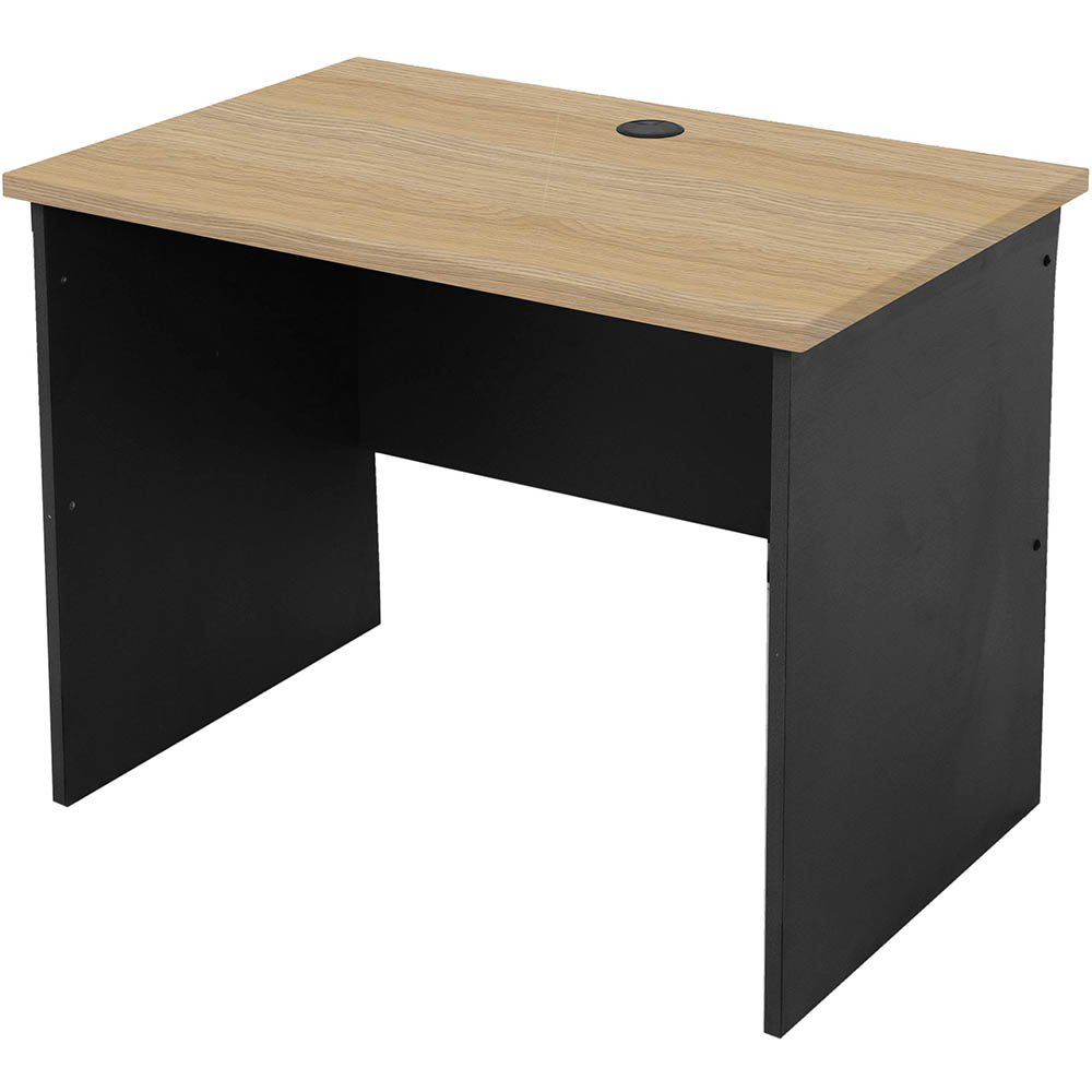 RAPID WORKER OPEN DESK 900 X 600MM OAK/IRONSTONE