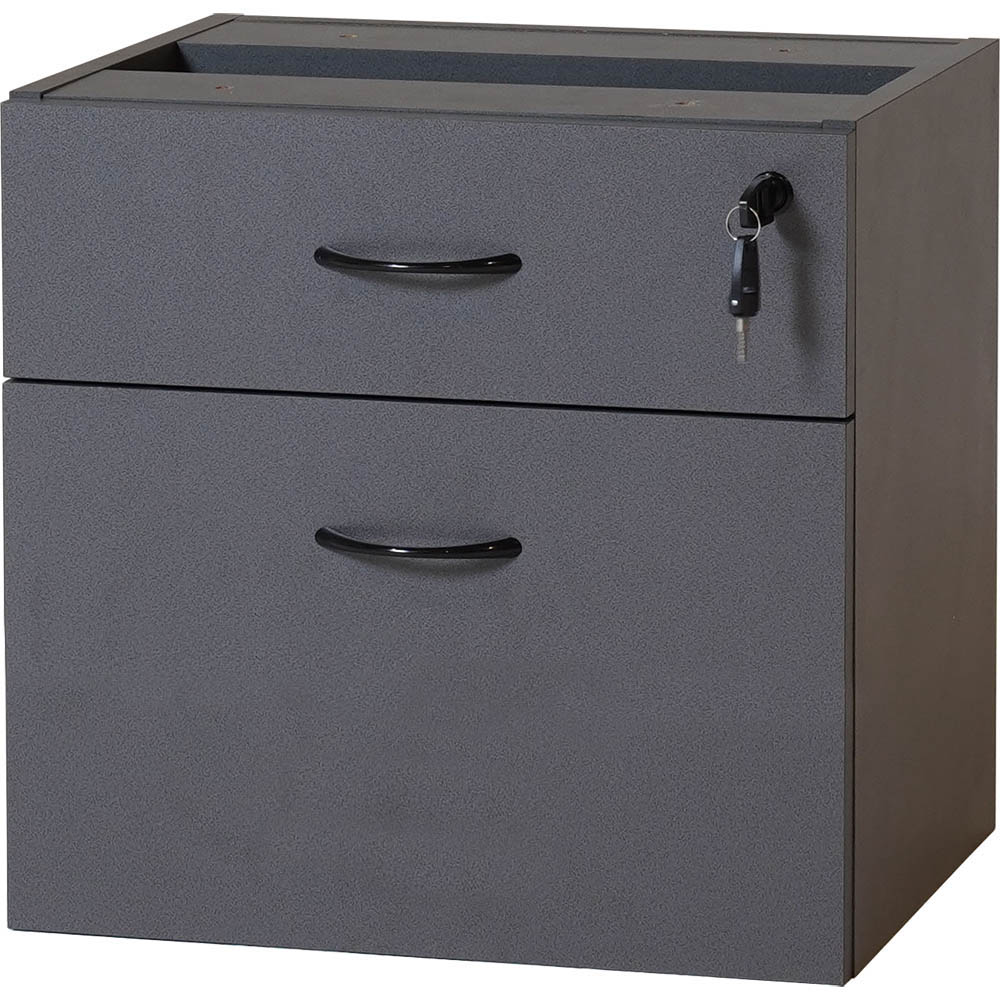 RAPID WORKER FIXED DESK PEDESTAL 2-DRAWER LOCKABLE 465 X 447 X 454MM IRONSTONE