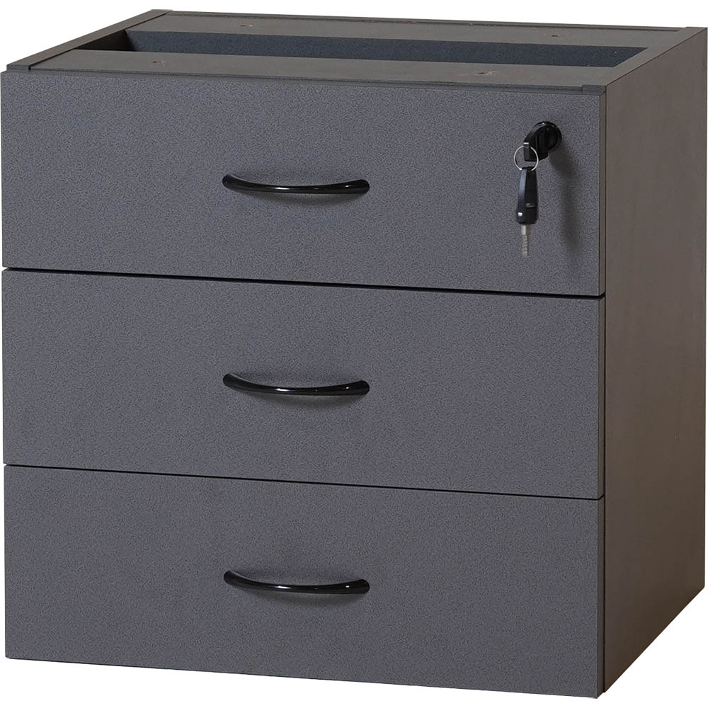 RAPID WORKER FIXED DESK PEDESTAL 3-DRAWER LOCKABLE 465 X 447 X 454MM IRONSTONE