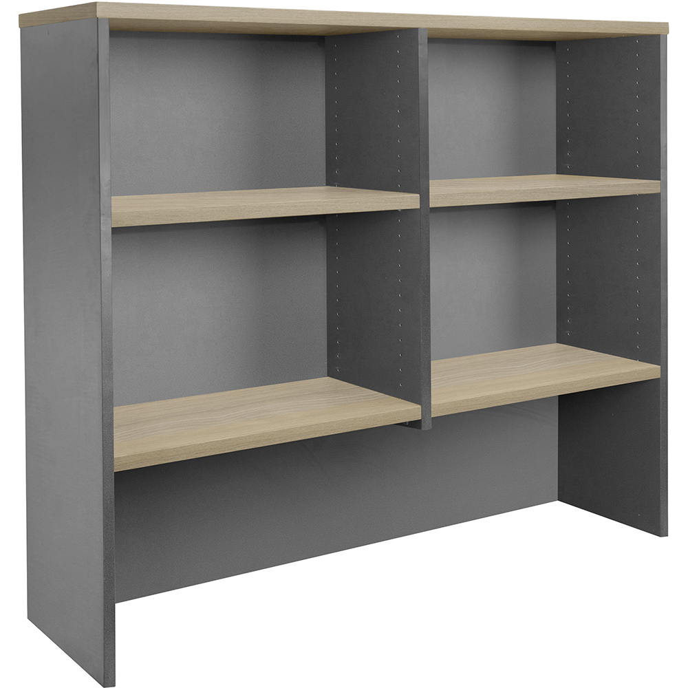 RAPID WORKER OVERHEAD HUTCH 1200 X 1070 X 315MM OAK/IRONSTONE