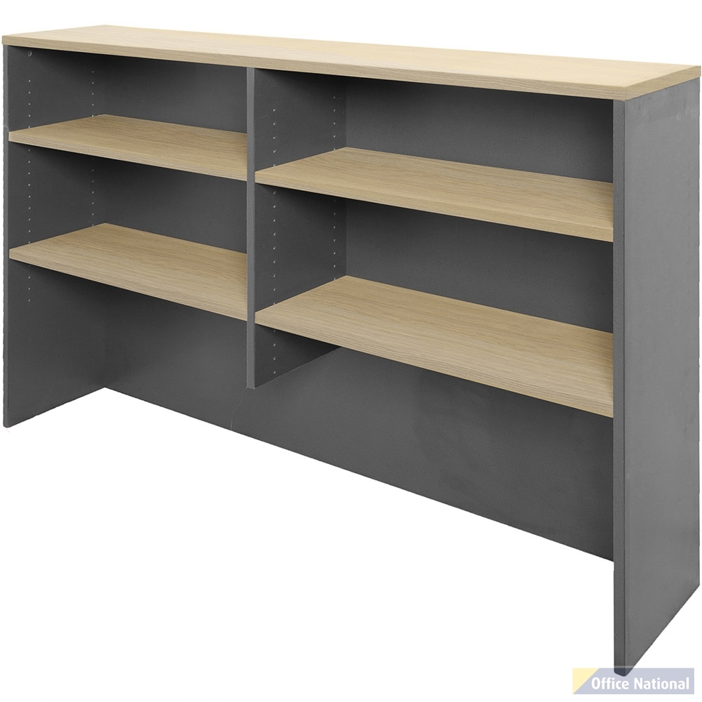 RAPID WORKER OVERHEAD HUTCH 1500 X 1070 X 315MM OAK/IRONSTONE