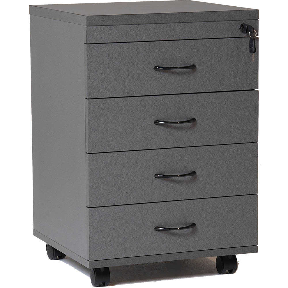RAPID WORKER MOBILE PEDESTAL 4-DRAWER LOCKABLE 690 X 465 X 447MM IRONSTONE