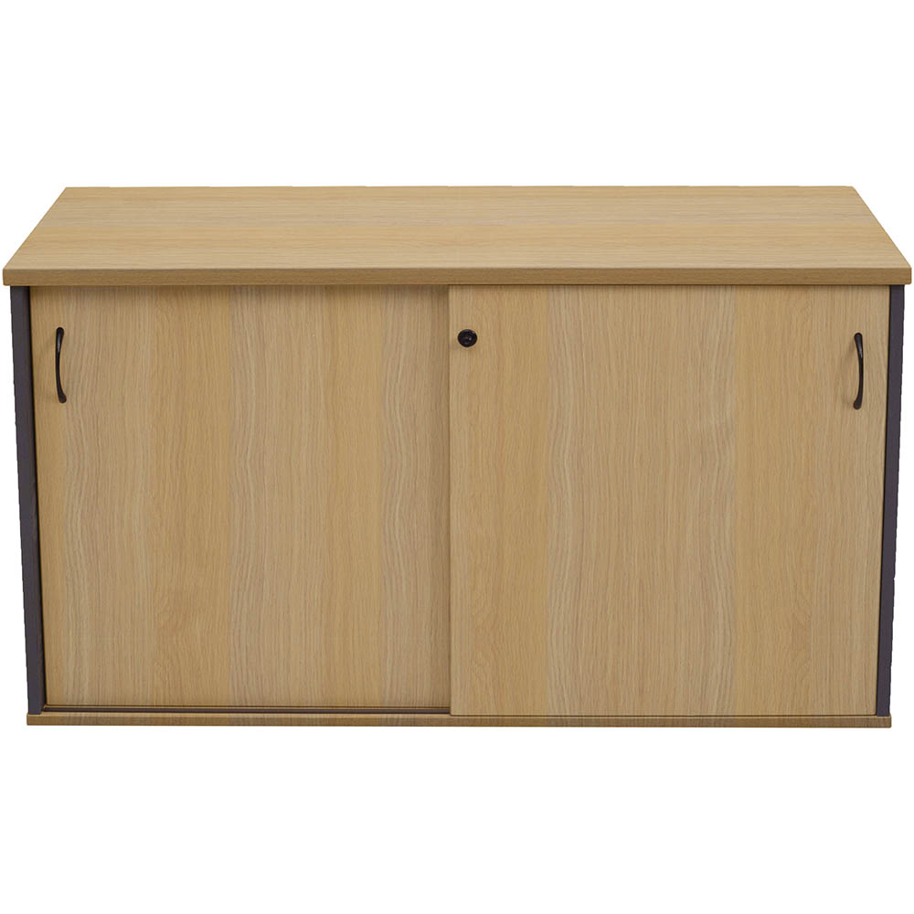 RAPID WORKER SLIDING DOOR CREDENZA 1200 X 450MM OAK/IRONSTONE