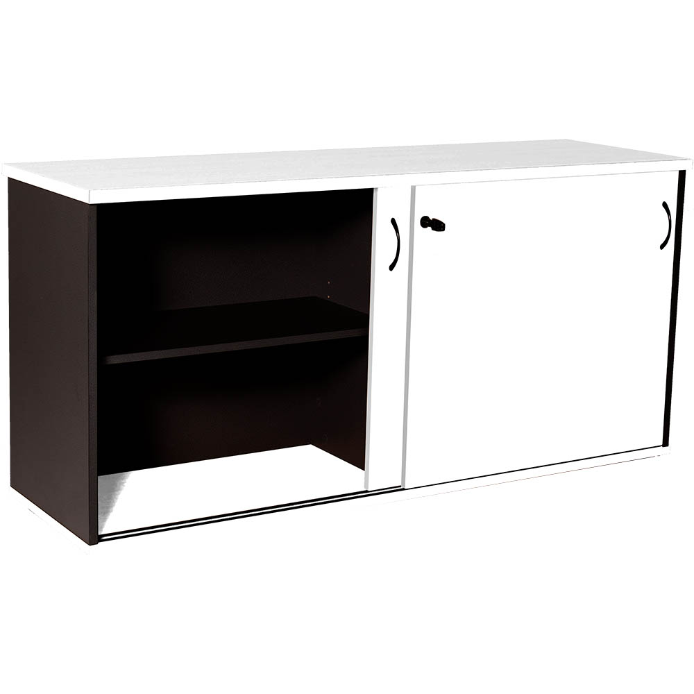 RAPID WORKER SLIDING DOOR CREDENZA 1500 X 450MM WHITE/IRONSTONE