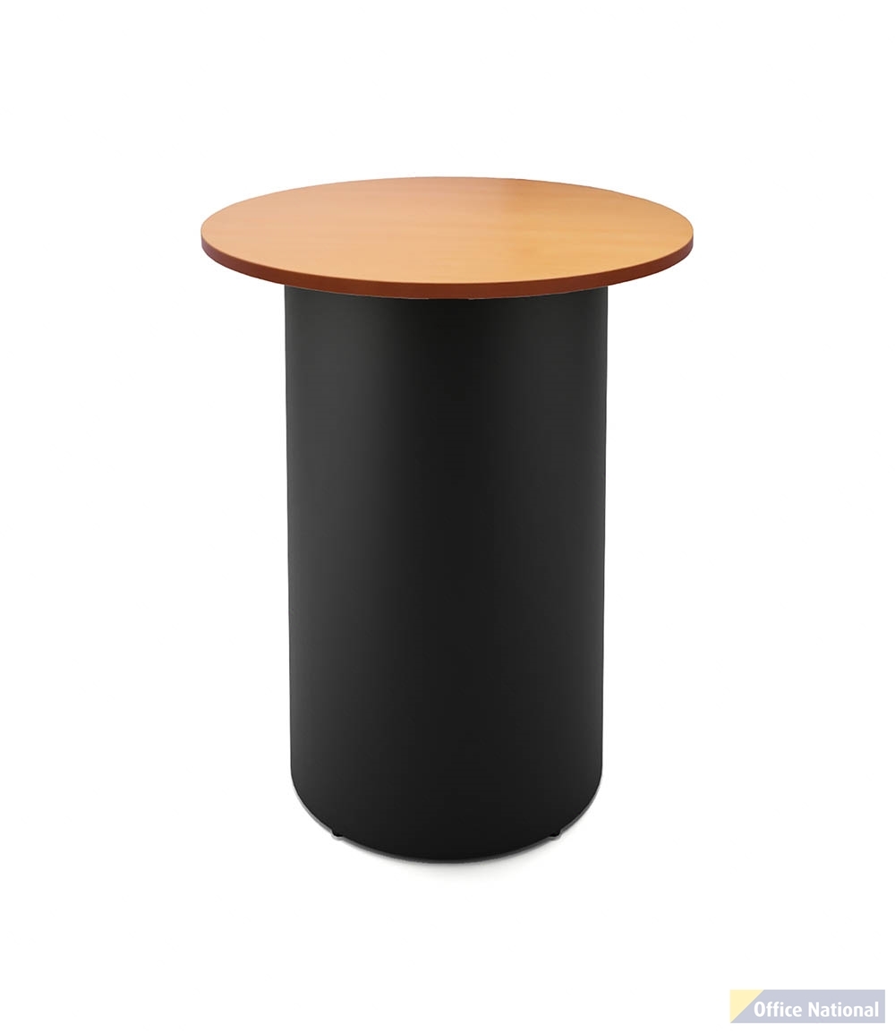 RAPIDLINE ROUND HIGH BAR TABLE DRUM BASE 900MM X 1050MM BEECH TOP AND BLACK P/C FRAME