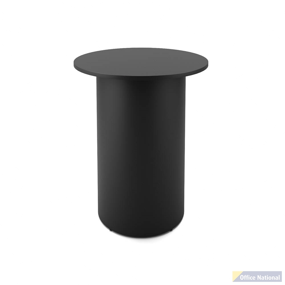 RAPIDLINE ROUND HIGH BAR TABLE DRUM BASE 900MM X 1050MM BLACK TOP AND BLACK P/C FRAME
