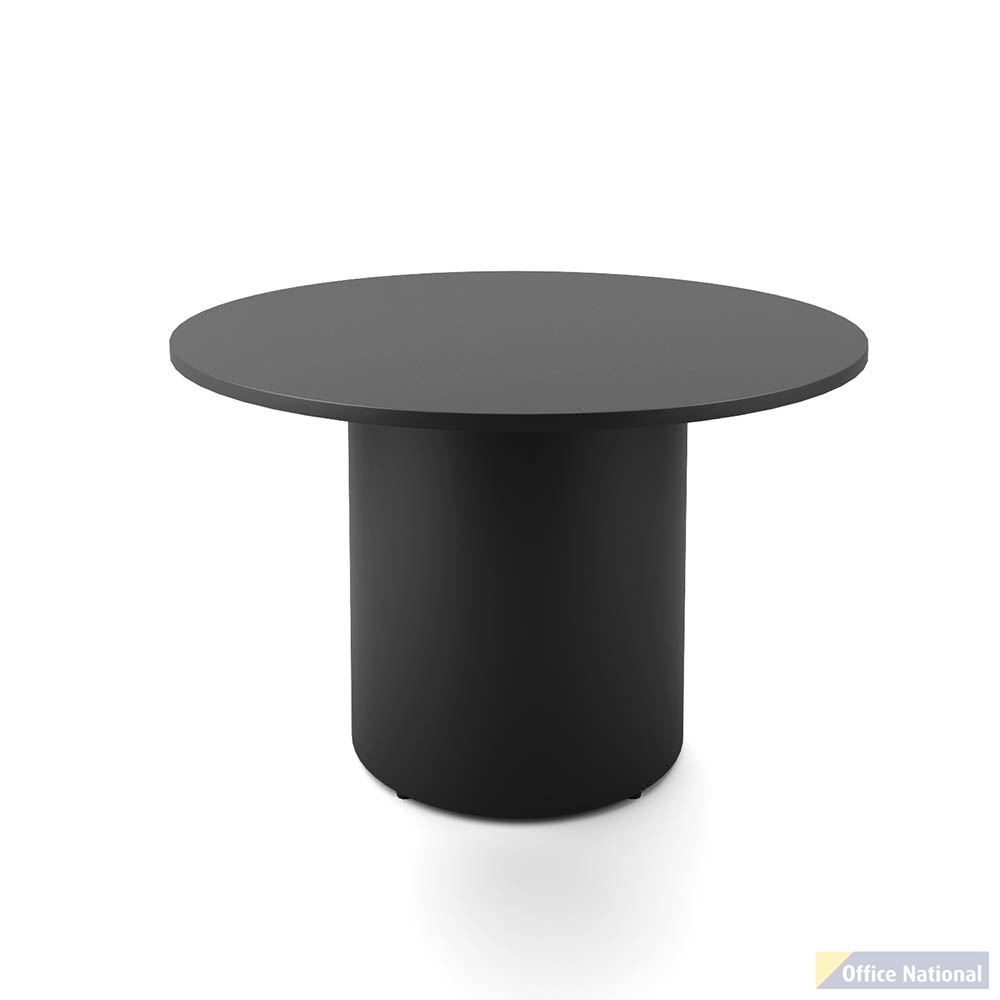 RAPIDLINE ROUND DRUM BASE TABLE 1200 X 730MM BLACK TOP AND BLACK P/C FRAME