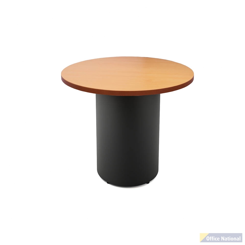 RAPIDLINE ROUND DRUM BASE TABLE 900 X 730MM BEECH TOP AND BLACK P/C FRAME