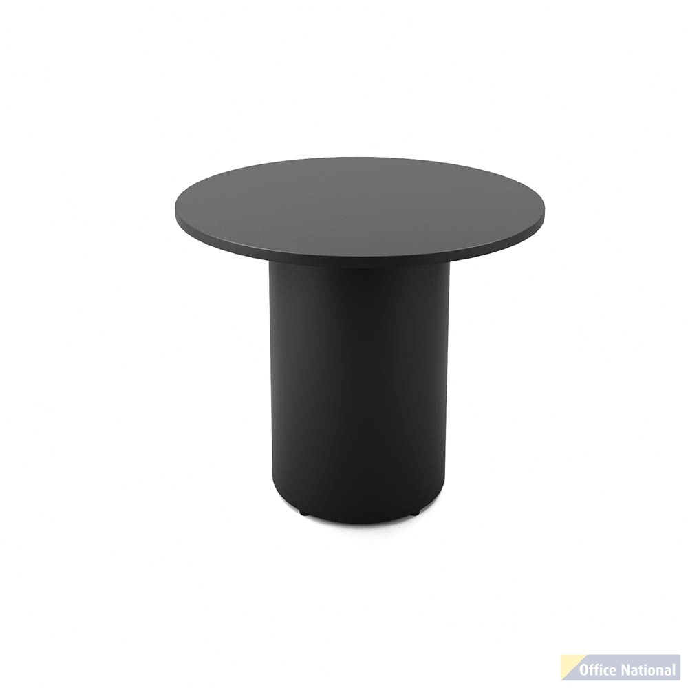 RAPIDLINE ROUND DRUM BASE TABLE 900 X 730MM BLACK TOP AND BLACK P/C FRAME