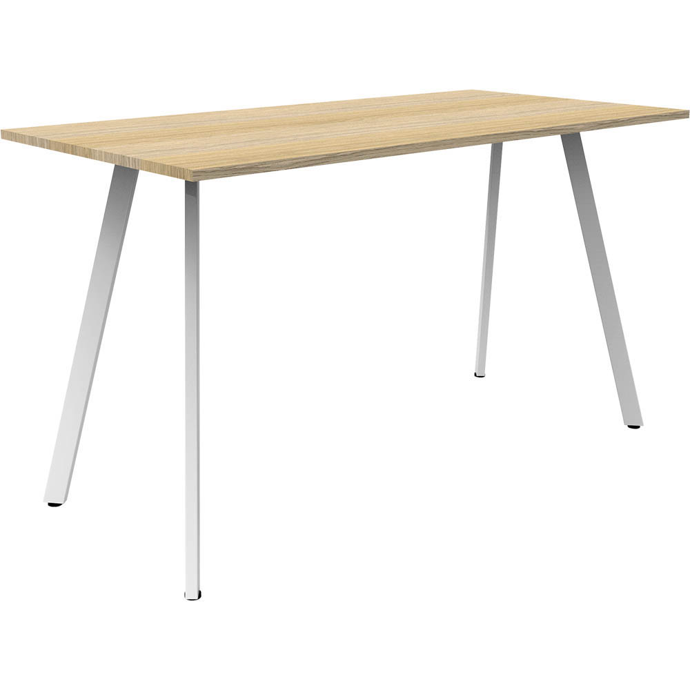 RAPIDLINE ETERNITY HIGH BAR TABLE 1500 X 750MM NATURAL OAK / WHITE SATIN