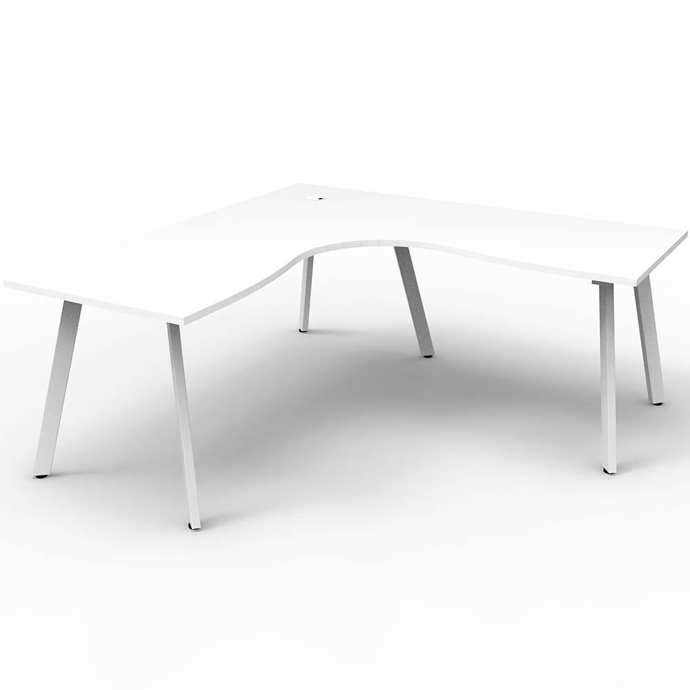 RAPIDLINE ETERNITY CORNER WORKSTATION 1 PERSON 1500 X 1500MM NATURAL WHITE / WHITE SATIN