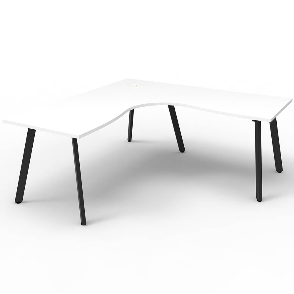 RAPIDLINE ETERNITY CORNER WORKSTATION 1 PERSON 1800 X 1800MM NATURAL WHITE / BLACK