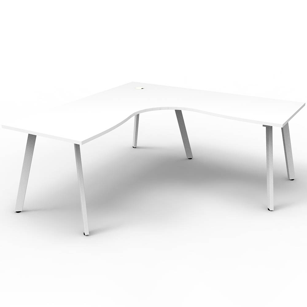 RAPIDLINE ETERNITY CORNER WORKSTATION 1 PERSON 1800 X 1800MM NATURAL WHITE / WHITE SATIN