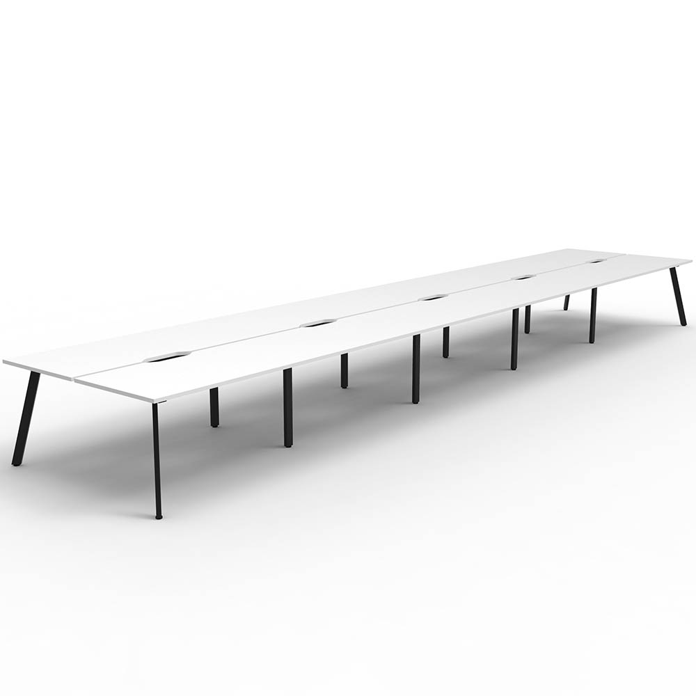RAPIDLINE ETERNITY WORKSTATION 10 PEOPLE BACK TO BACK 1800 X 750MM NATURAL WHITE / BLACK
