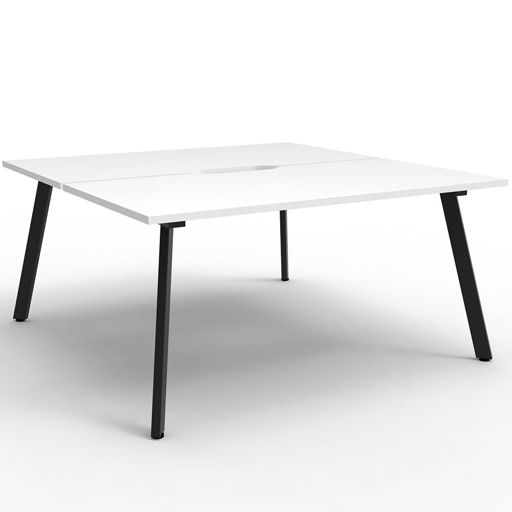 RAPIDLINE ETERNITY WORKSTATION 2 PERSON BACK TO BACK 1800 X 750MM NATURAL WHITE / BLACK