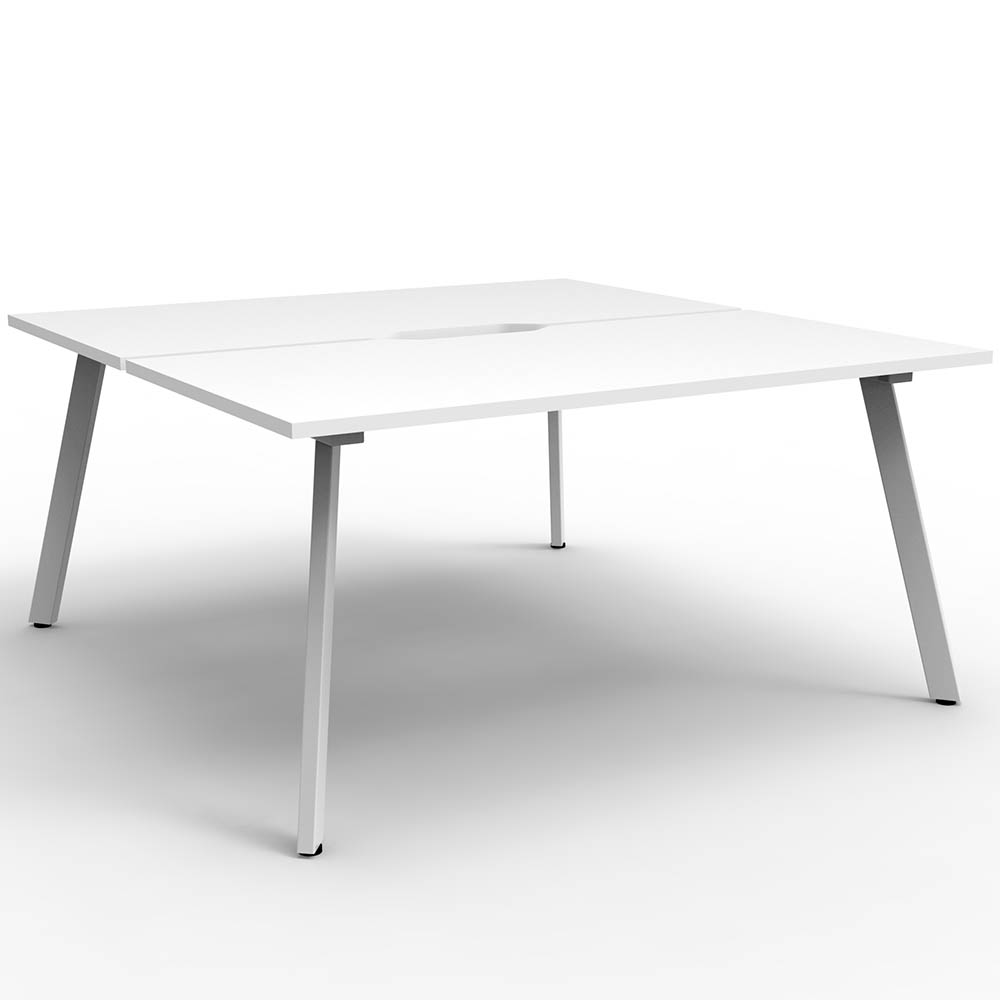 RAPIDLINE ETERNITY WORKSTATION 2 PERSON BACK TO BACK 1800 X 750MM NATURAL WHITE / WHITE SATIN