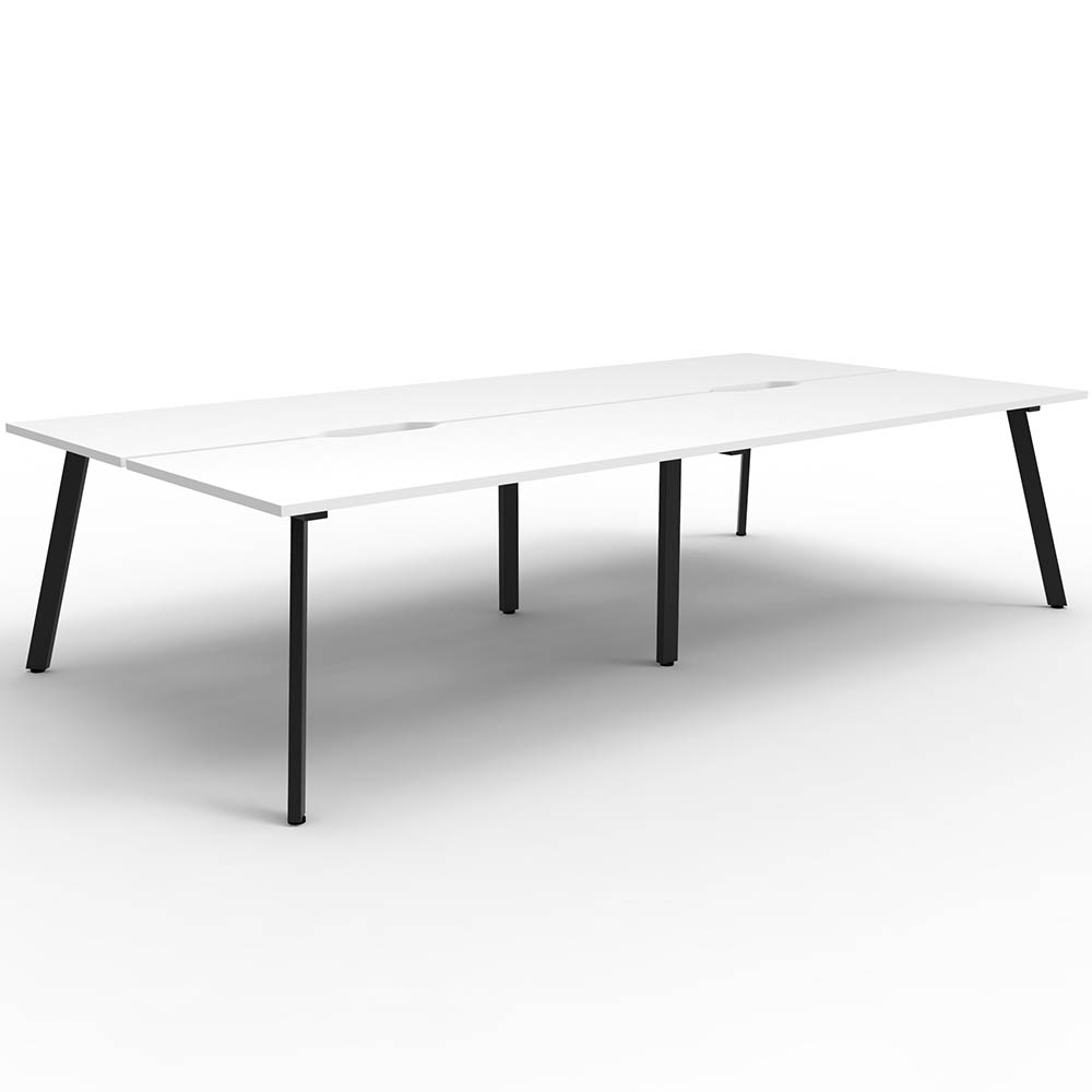 RAPIDLINE ETERNITY WORKSTATION 4 PERSON BACK TO BACK 1800 X 750MM NATURAL WHITE / BLACK