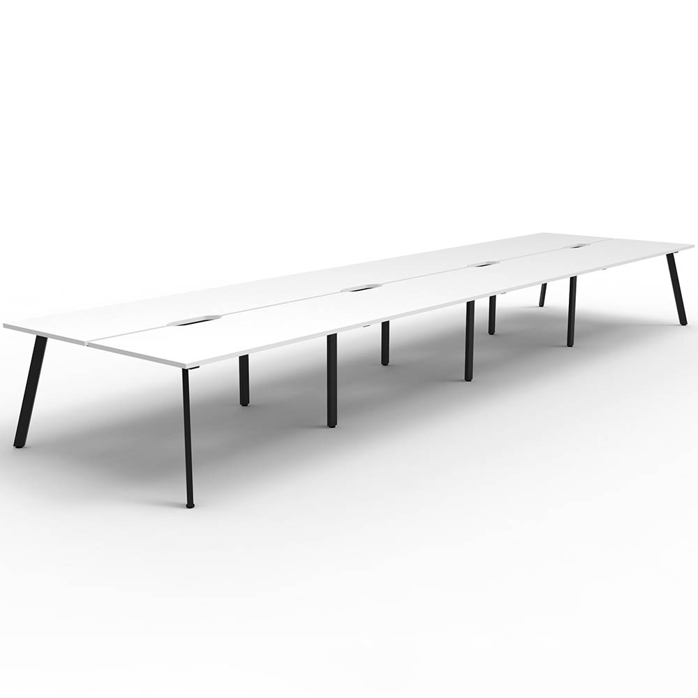 RAPIDLINE ETERNITY WORKSTATION 8 PERSON BACK TO BACK 1200 X 750MM NATURAL WHITE / BLACK