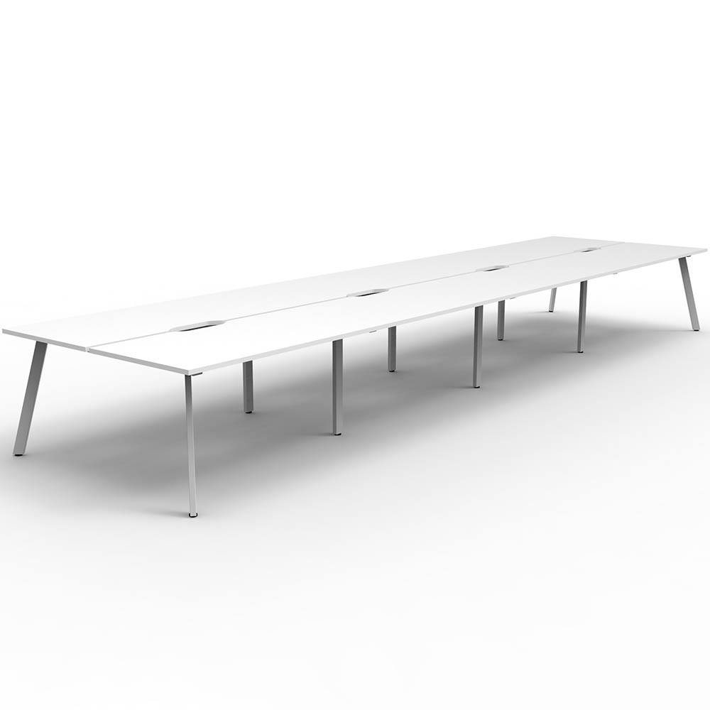 RAPIDLINE ETERNITY WORKSTATION 8 PERSON BACK TO BACK 1200 X 750MM NATURAL WHITE / WHITE SATIN