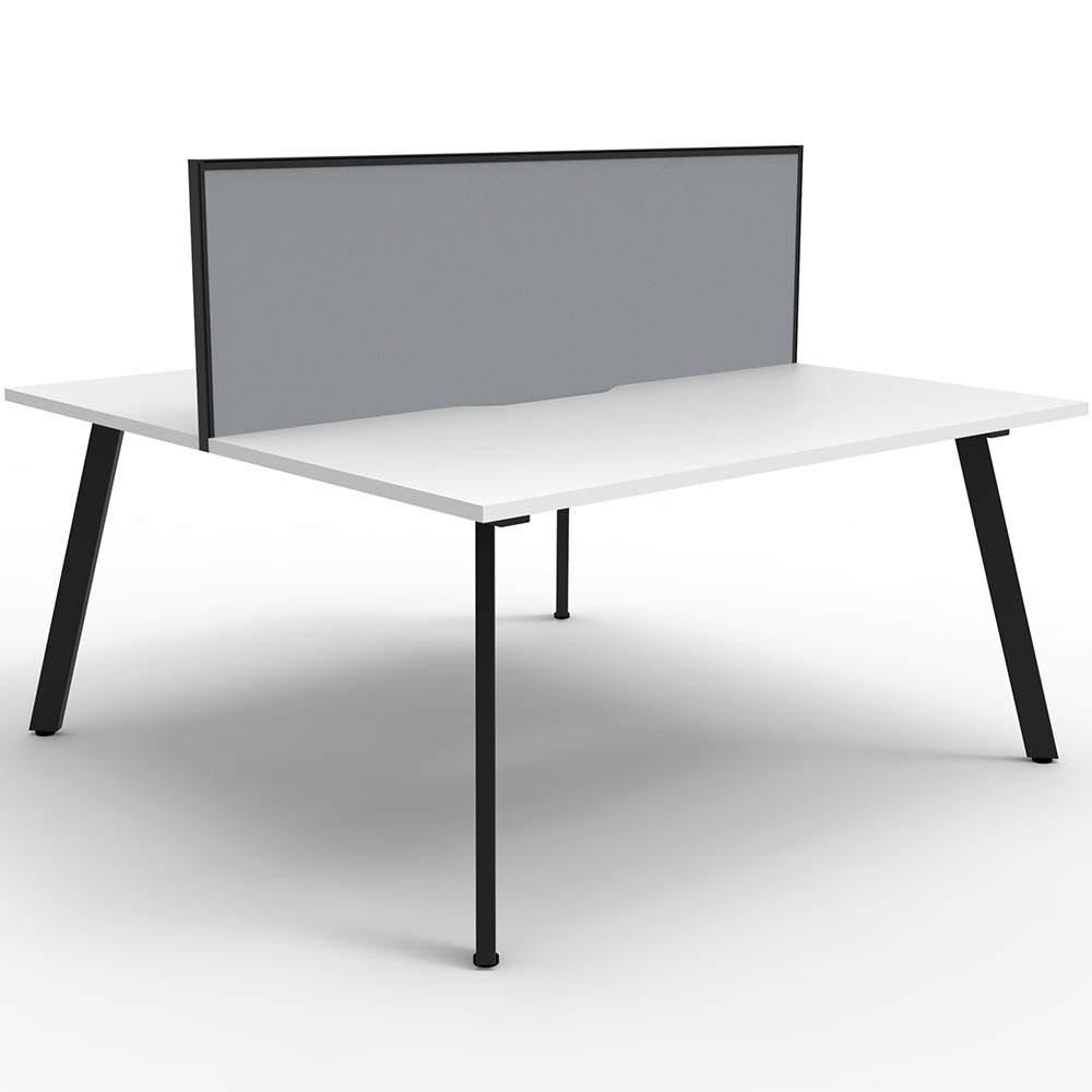RAPIDLINE ETERNITY WORKSTATION 2 PERSON BACK TO BACK 1800 X 750MM WITH SCREEN NATURAL WHITE / BLACK