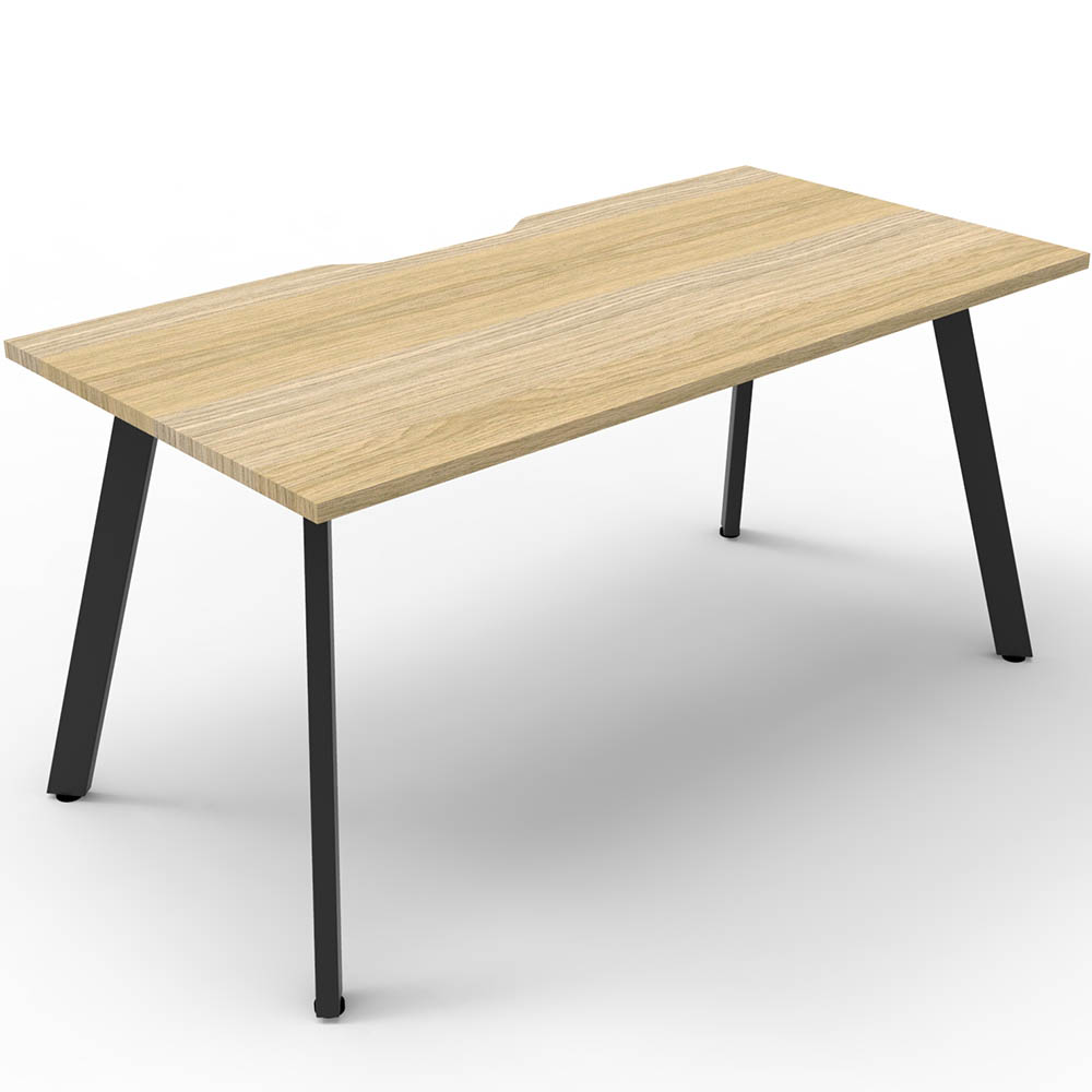 RAPIDLINE ETERNITY WORKSTATION 1 PERSON 1200 X 750MM NATURAL OAK / BLACK