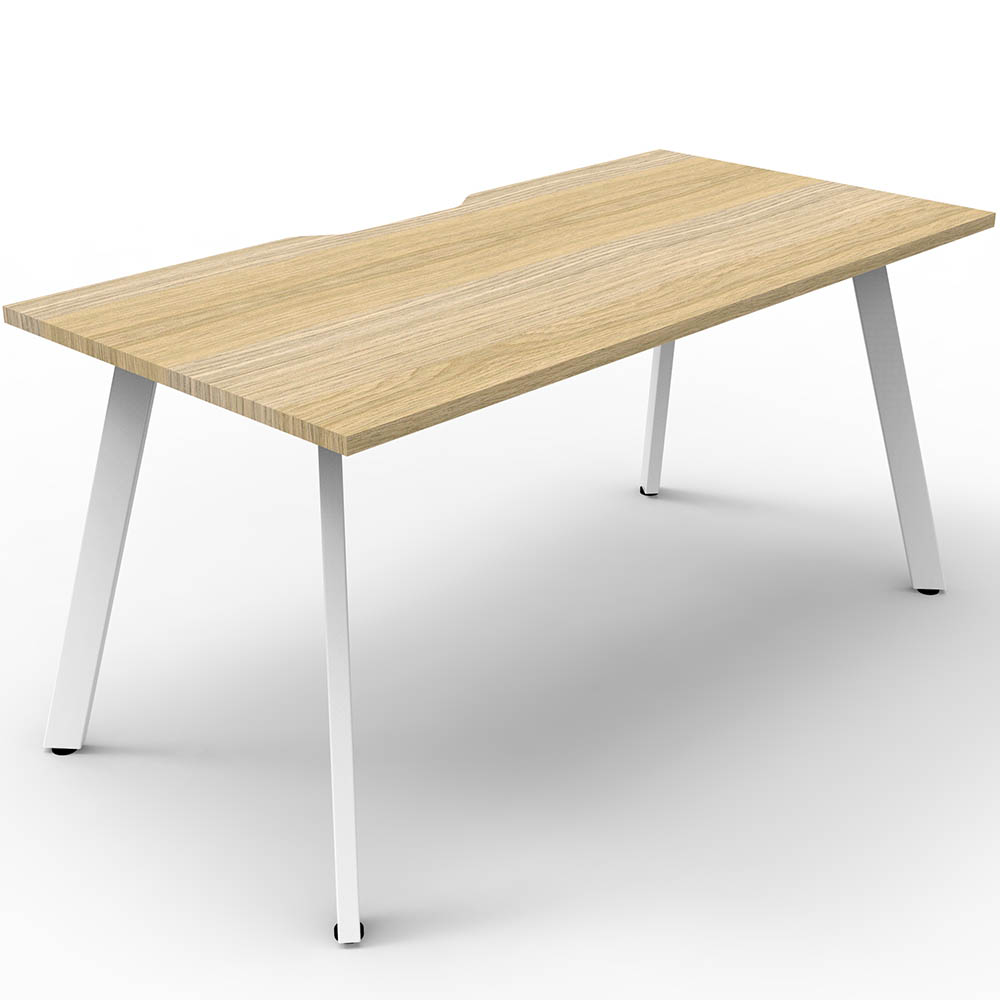 RAPIDLINE ETERNITY WORKSTATION 1 PERSON 1500 X 750MM NATURAL OAK / WHITE SATIN