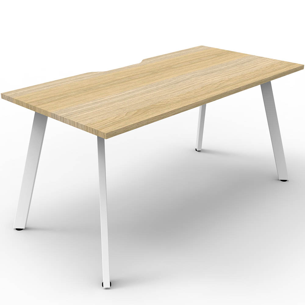 RAPIDLINE ETERNITY WORKSTATION 1 PERSON 1800 X 750MM NATURAL OAK / WHITE SATIN