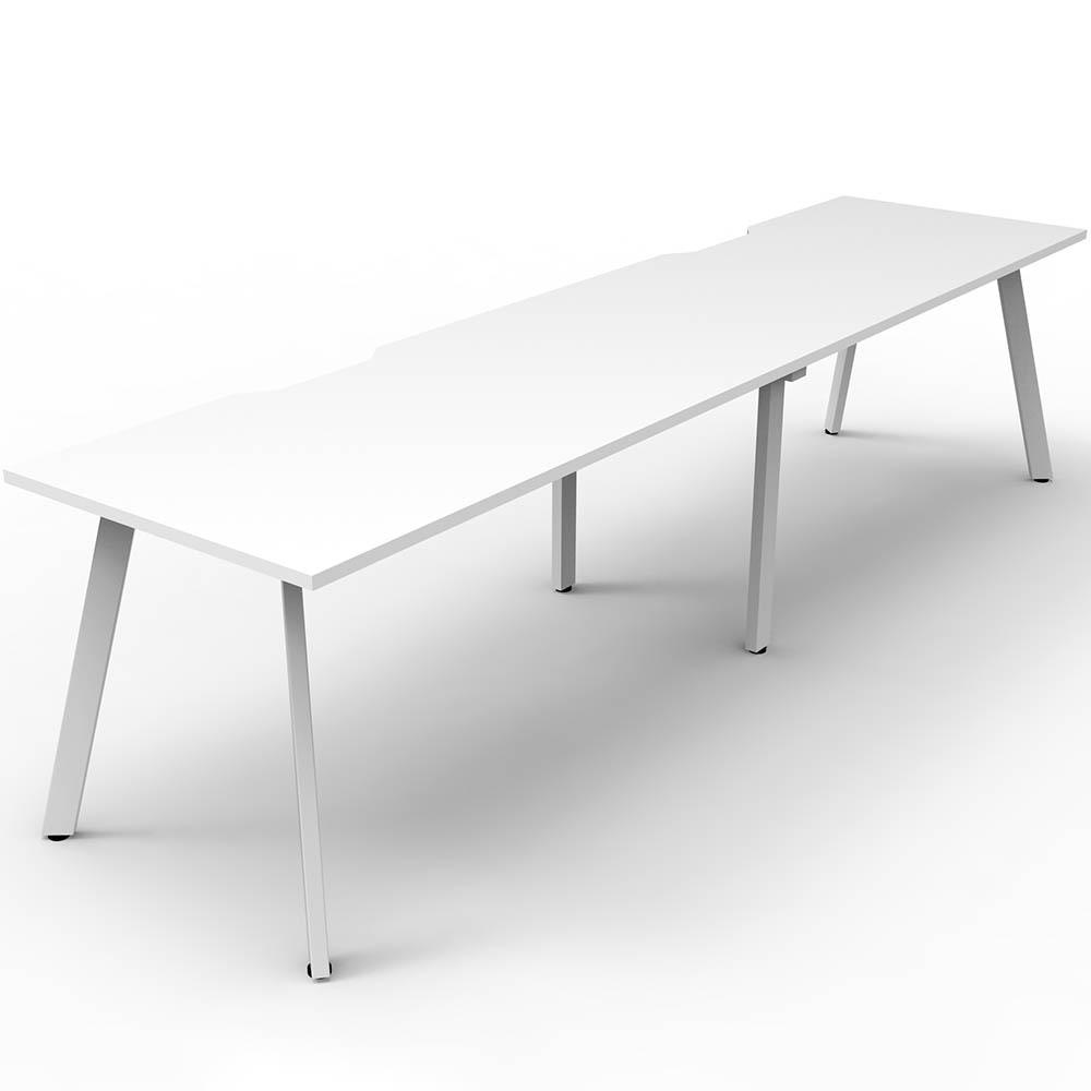 RAPIDLINE ETERNITY WORKSTATION 2 PERSON 1200 X 750MM NATURAL WHITE / WHITE SATIN