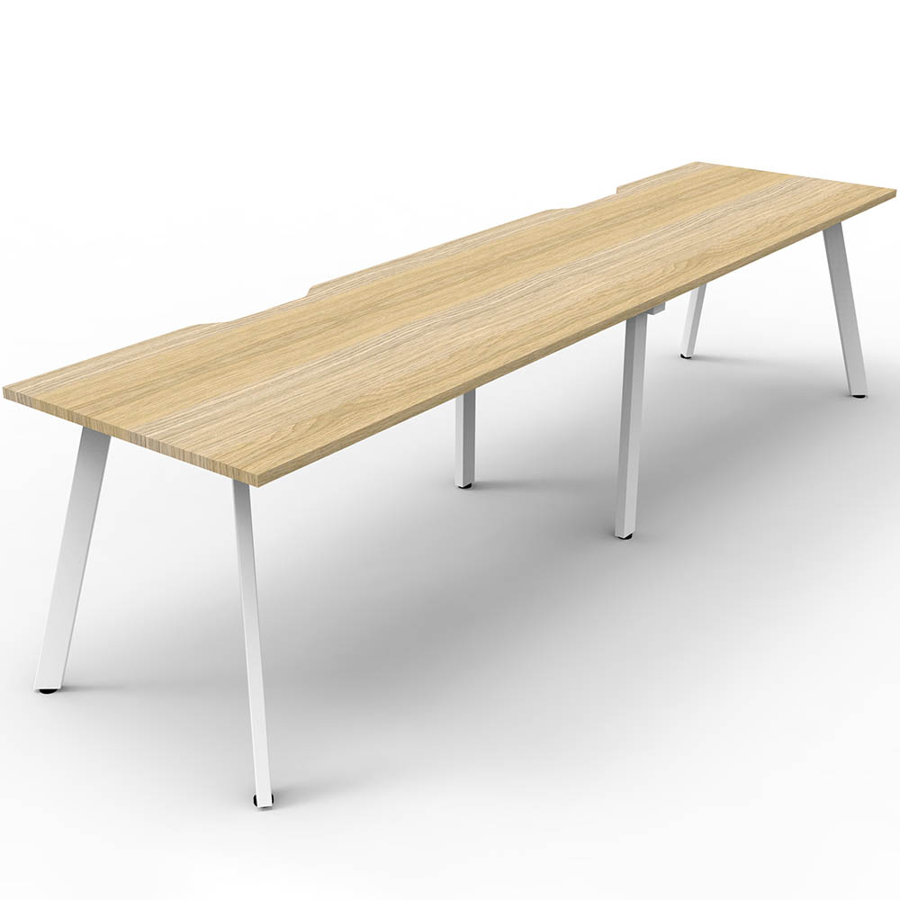 RAPIDLINE ETERNITY WORKSTATION 2 PERSON 1500 X 750MM NATURAL OAK / WHITE SATIN