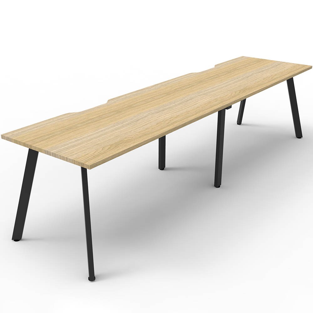 RAPIDLINE ETERNITY WORKSTATION 2 PERSON 1800 X 750MM NATURAL OAK / BLACK