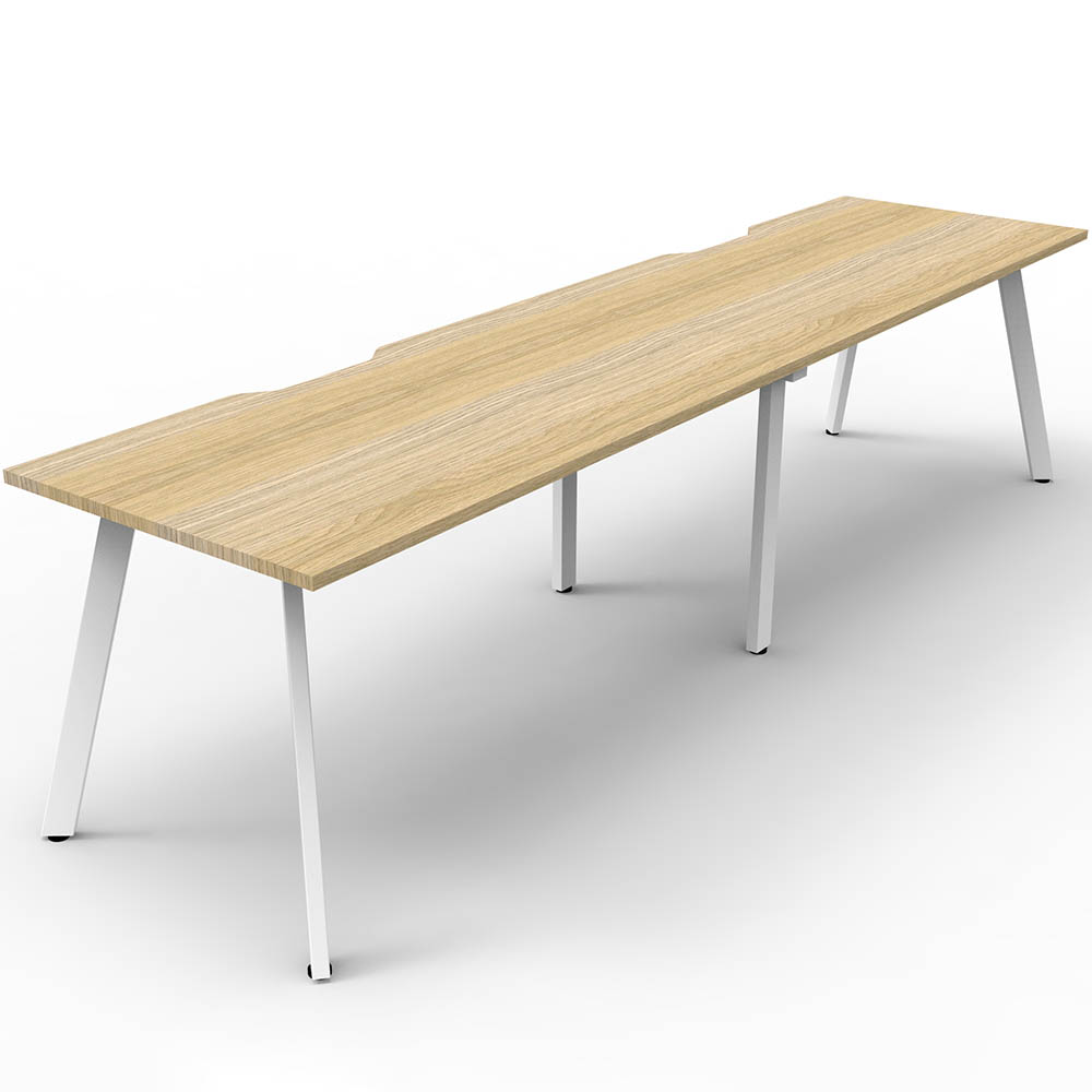 RAPIDLINE ETERNITY WORKSTATION 2 PERSON 1800 X 750MM NATURAL OAK / WHITE SATIN