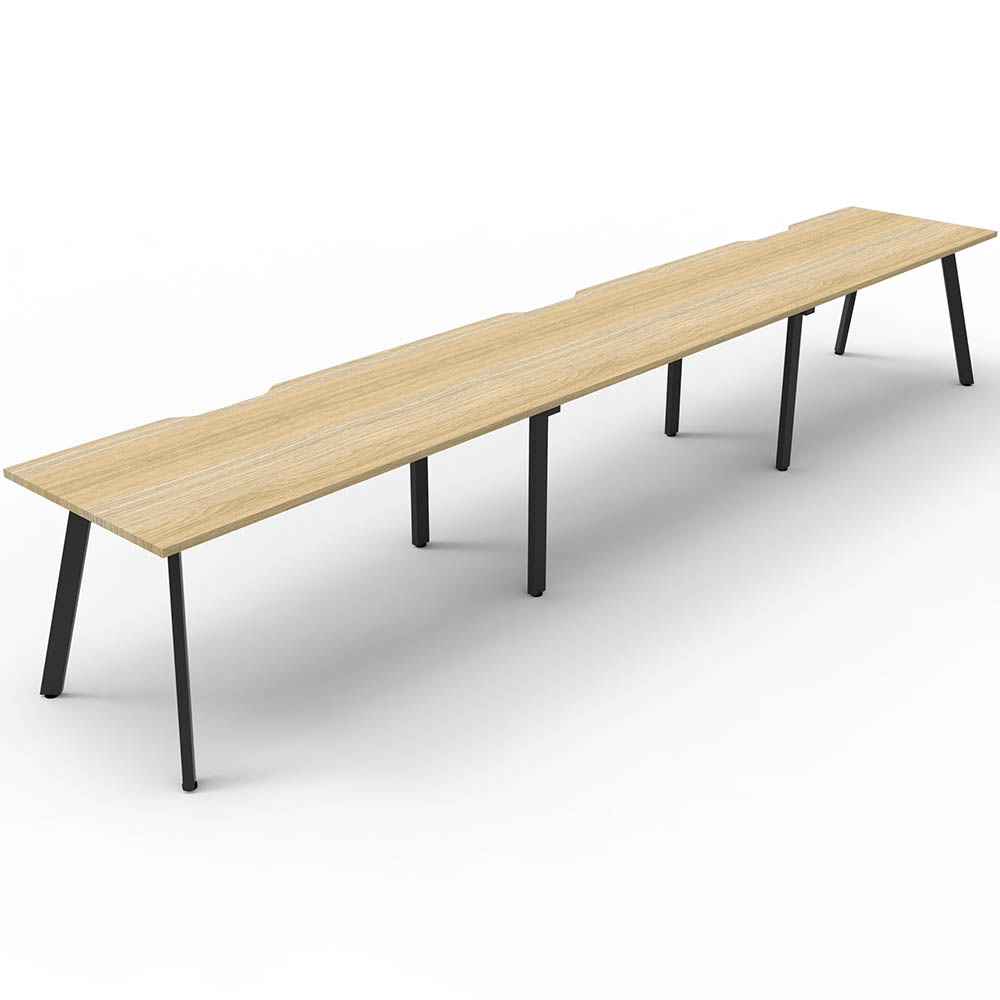 RAPIDLINE ETERNITY WORKSTATION 3 PERSON 1200 X 750MM NATURAL OAK / BLACK