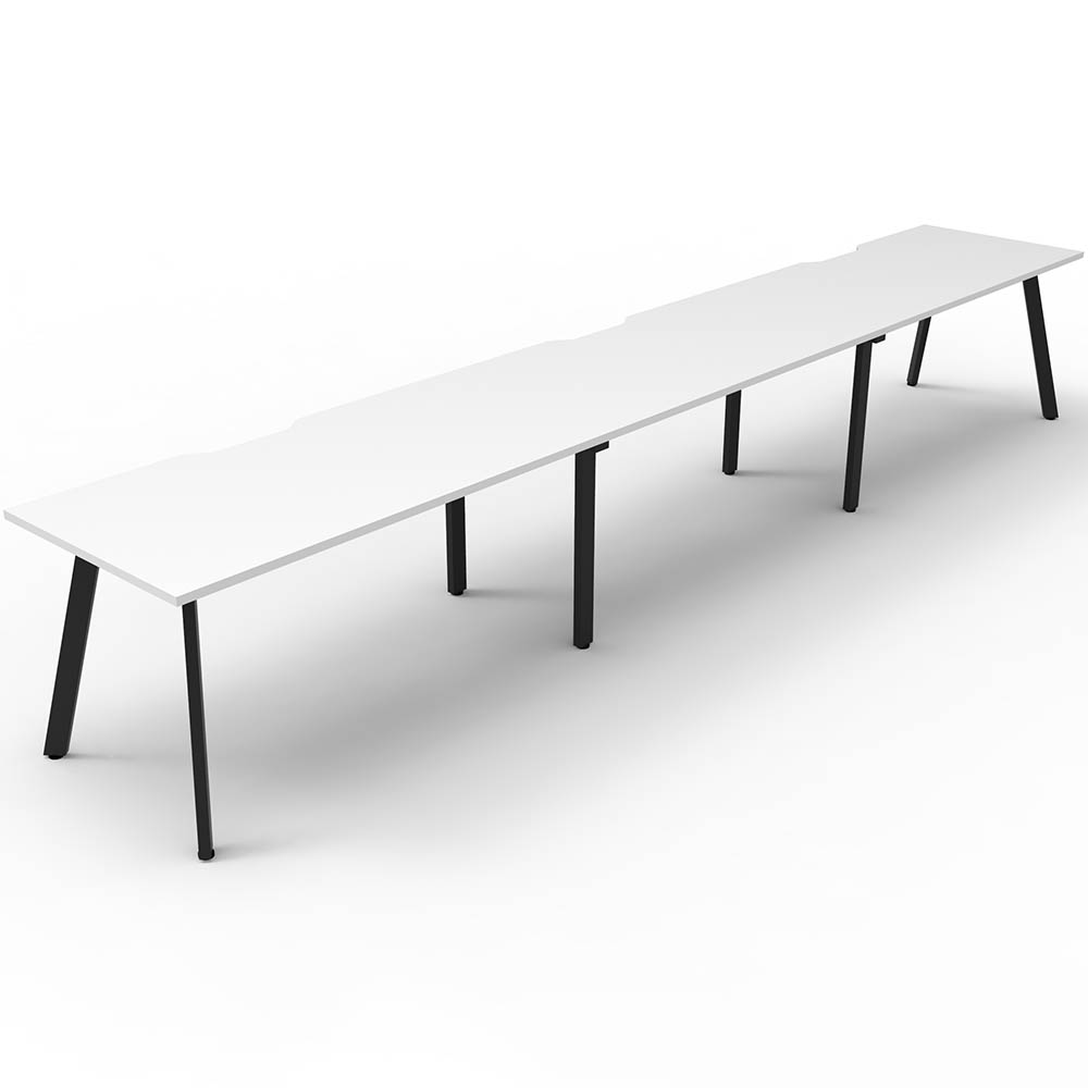 RAPIDLINE ETERNITY WORKSTATION 3 PERSON 1200 X 750MM NATURAL WHITE / BLACK