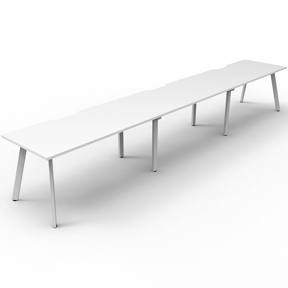RAPIDLINE ETERNITY WORKSTATION 3 PERSON 1200 X 750MM NATURAL WHITE / WHITE SATIN