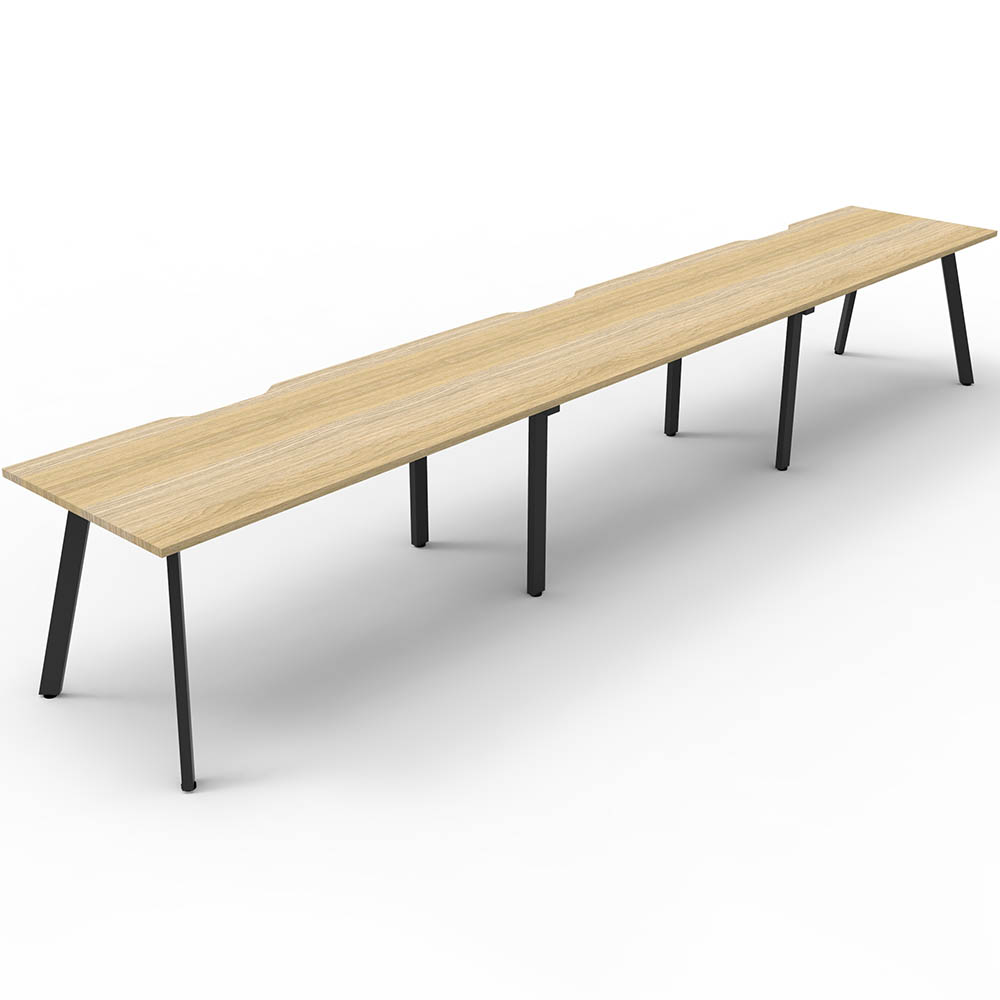 RAPIDLINE ETERNITY WORKSTATION 3 PERSON 1500 X 750MM NATURAL OAK / BLACK