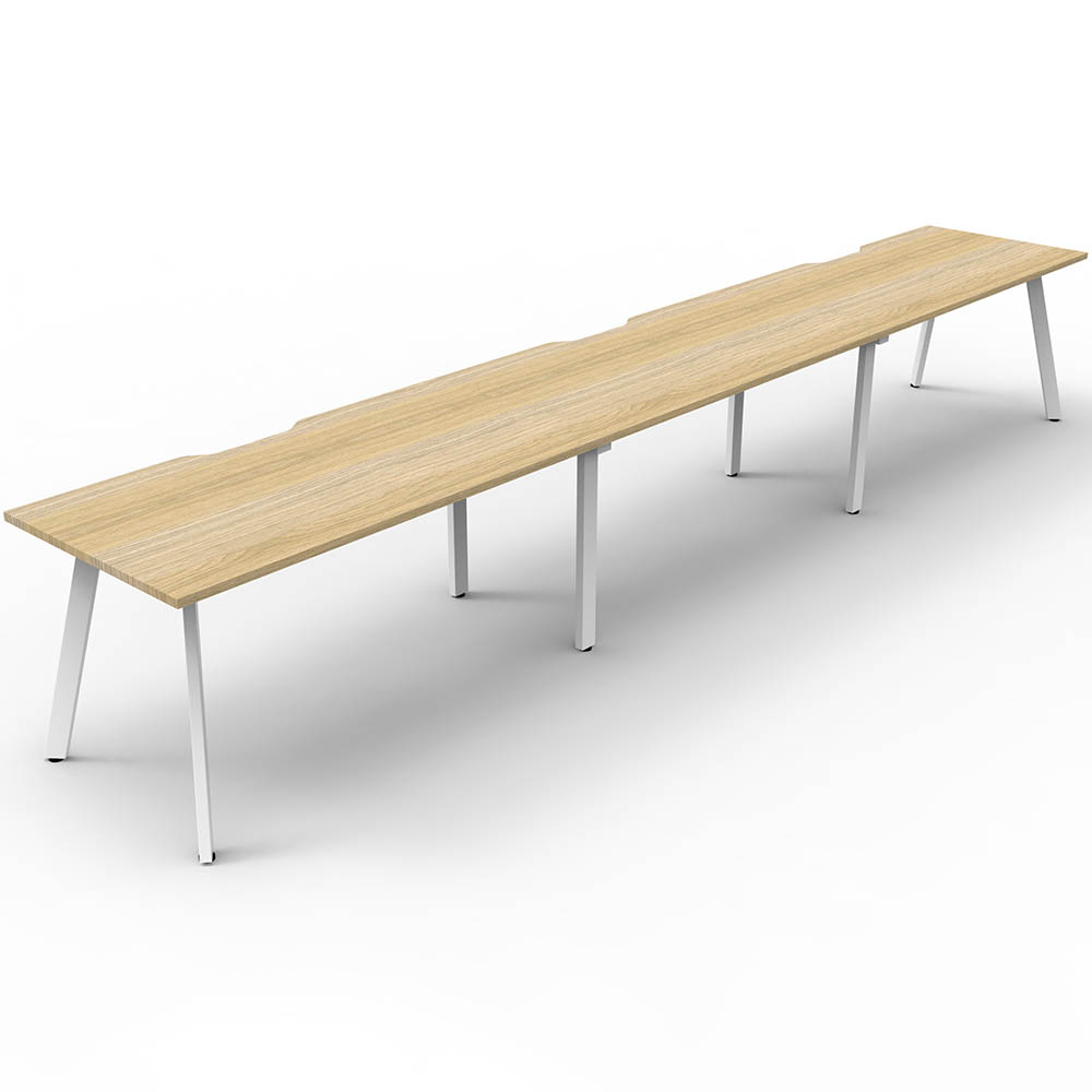 RAPIDLINE ETERNITY WORKSTATION 3 PERSON 1500 X 750MM NATURAL OAK / WHITE SATIN