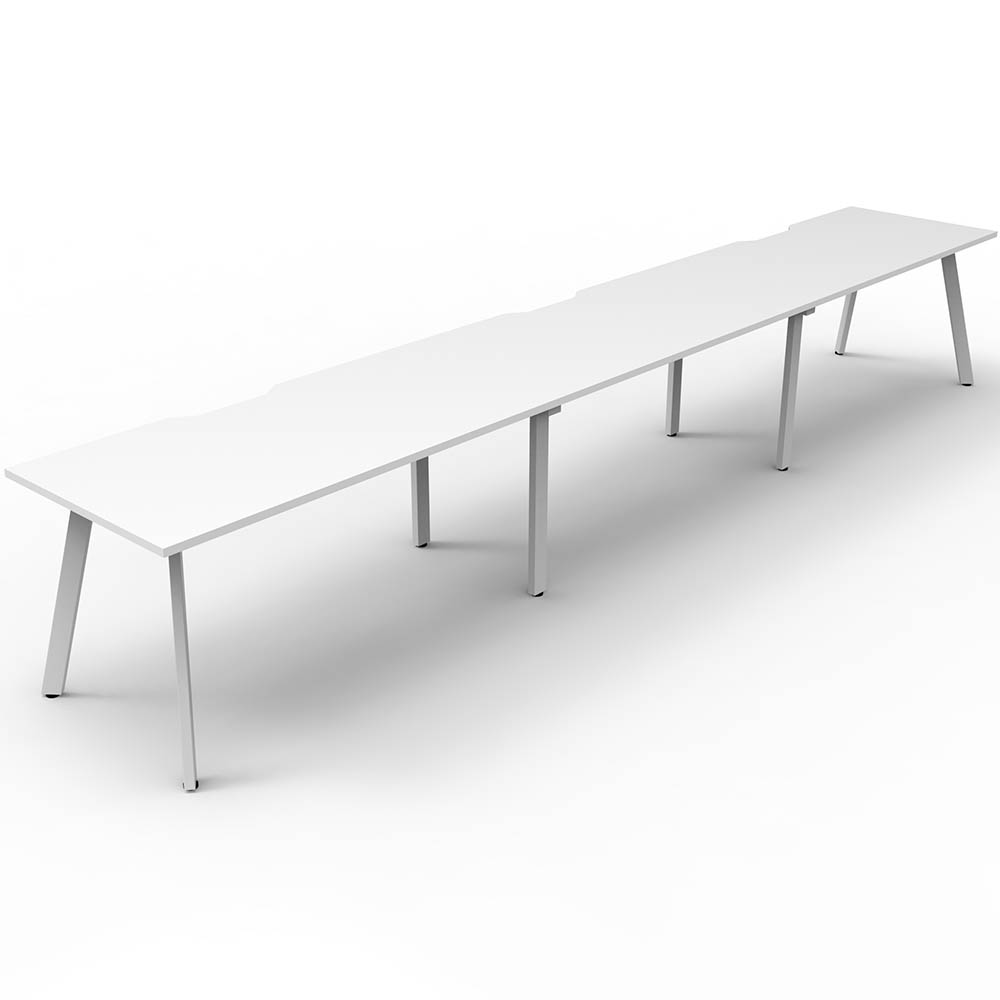 RAPIDLINE ETERNITY WORKSTATION 3 PERSON 1500 X 750MM NATURAL WHITE / WHITE SATIN