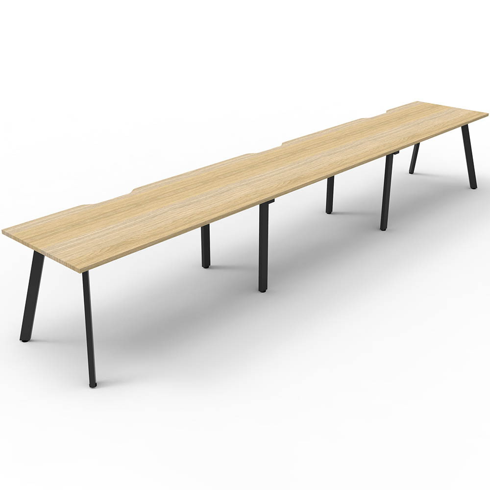 RAPIDLINE ETERNITY WORKSTATION 3 PERSON 1800 X 750MM NATURAL OAK / BLACK