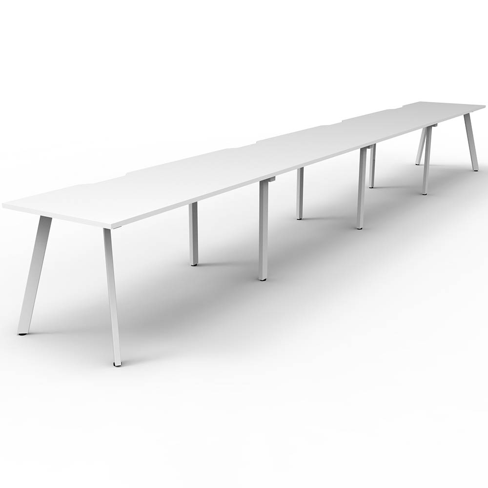 RAPIDLINE ETERNITY WORKSTATION 4 PERSON 1200 X 750MM NATURAL WHITE / WHITE SATIN
