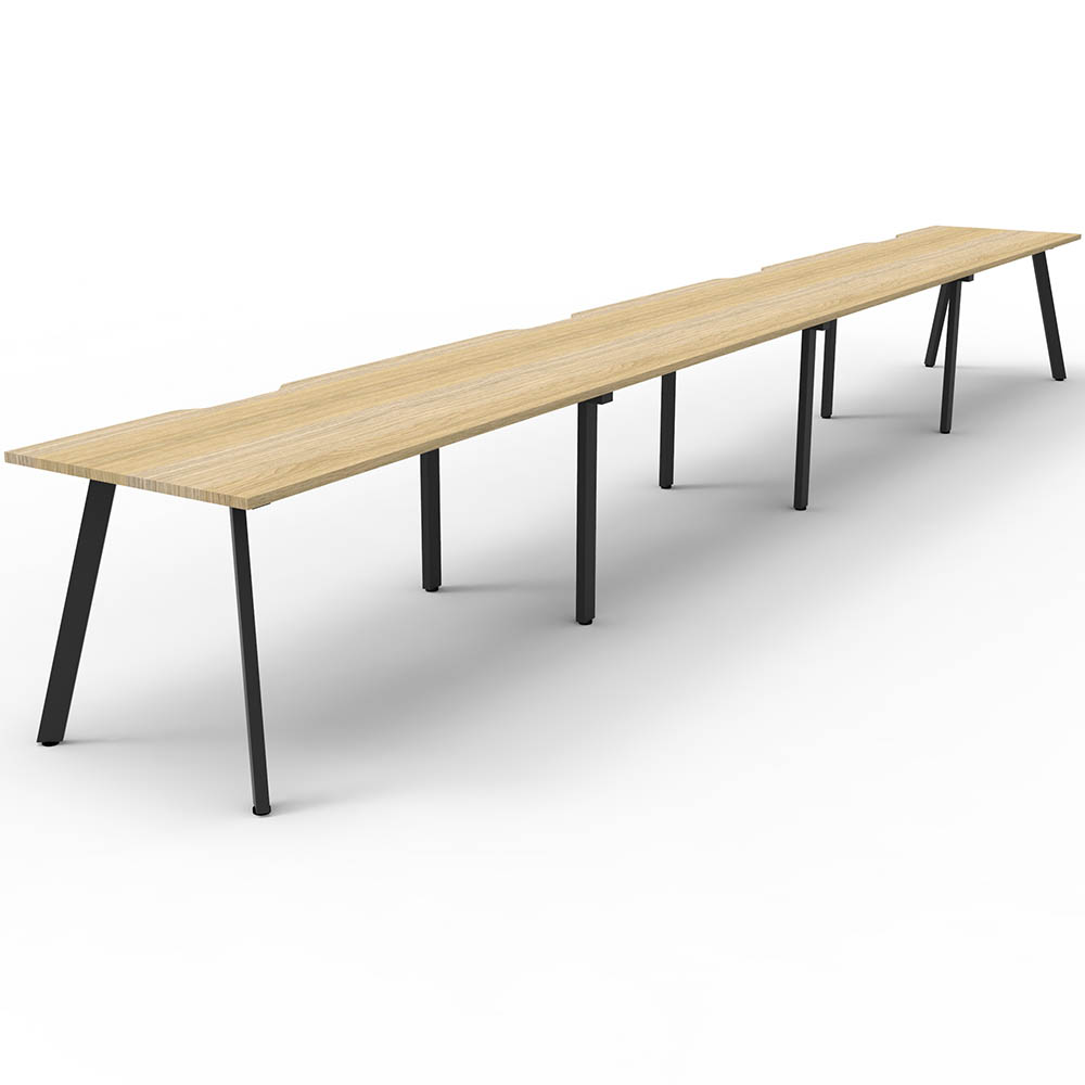 RAPIDLINE ETERNITY WORKSTATION 4 PERSON 1500 X 750MM NATURAL OAK / BLACK
