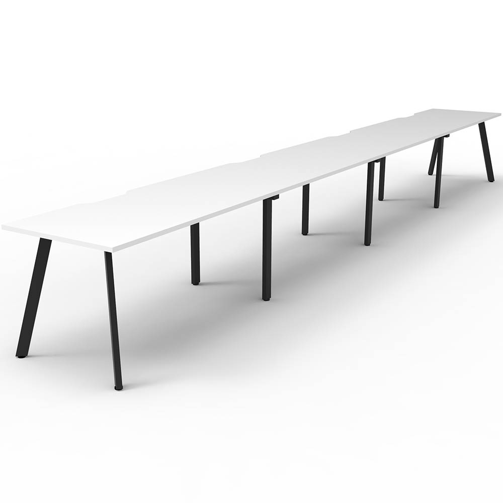 RAPIDLINE ETERNITY WORKSTATION 4 PERSON 1500 X 750MM NATURAL WHITE / BLACK