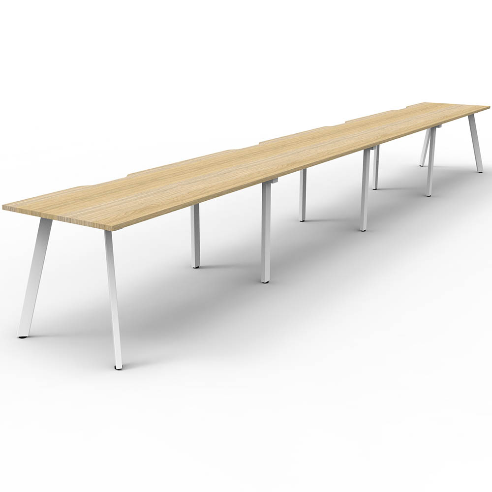 RAPIDLINE ETERNITY WORKSTATION 4 PERSON 1800 X 750MM NATURAL OAK / WHITE SATIN