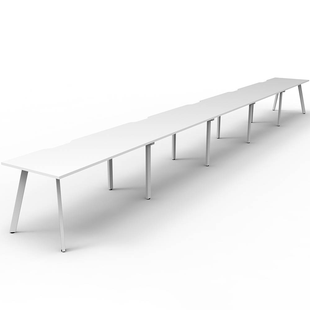RAPIDLINE ETERNITY WORKSTATION 5 PERSON 1200 X 750MM NATURAL WHITE / WHITE SATIN