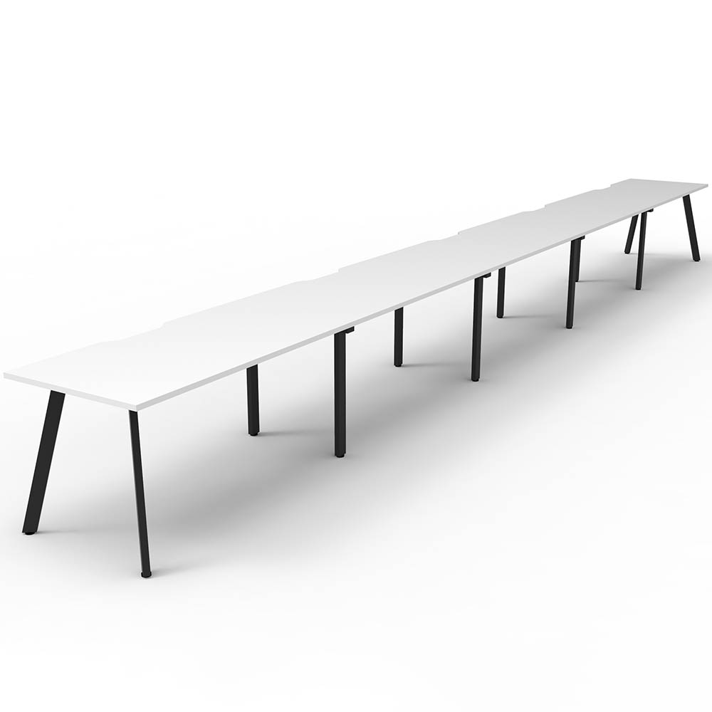 RAPIDLINE ETERNITY WORKSTATION 5 PERSON 1500 X 750MM NATURAL WHITE / BLACK