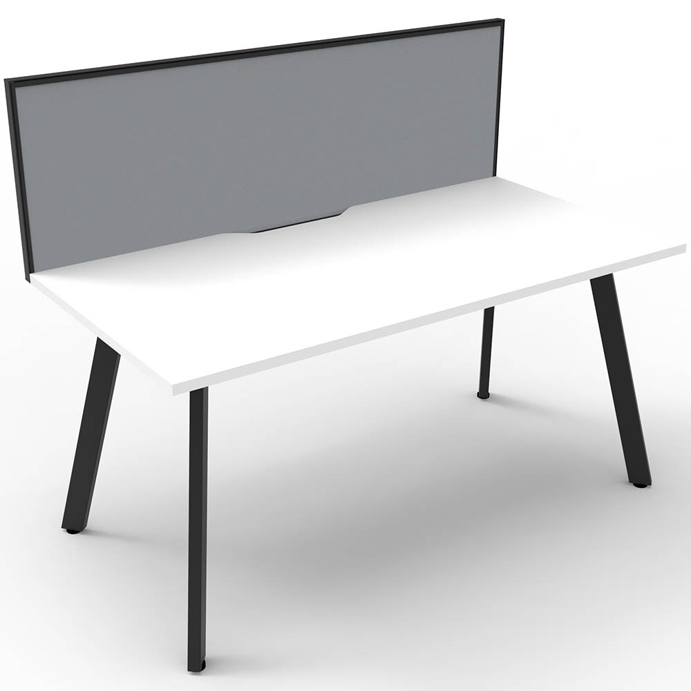 RAPIDLINE ETERNITY WORKSTATION 1 PERSON 1500 X 750MM WITH SCREEN NATURAL WHITE / BLACK