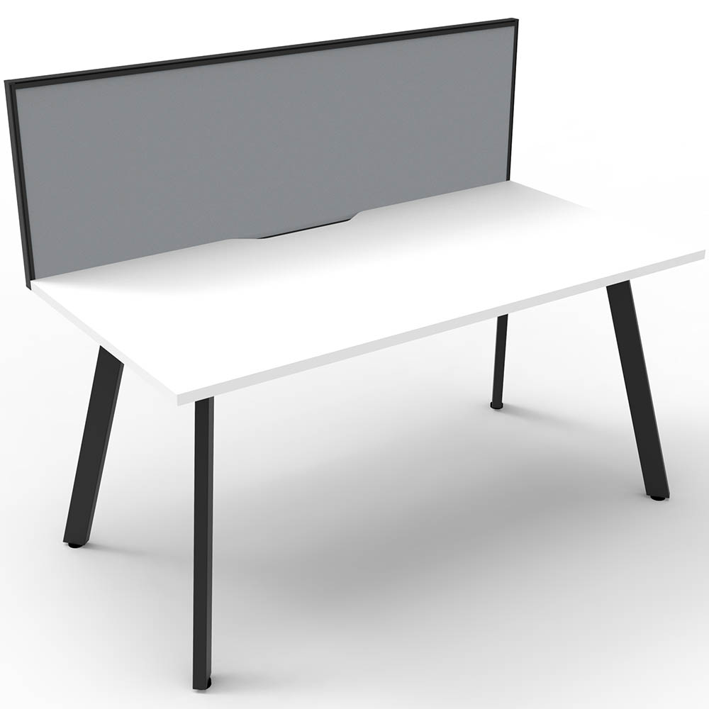 RAPIDLINE ETERNITY WORKSTATION 1 PERSON 1800 X 750MM WITH SCREEN NATURAL WHITE / BLACK