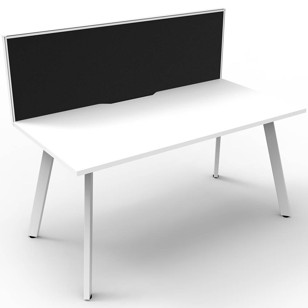 RAPIDLINE ETERNITY WORKSTATION 1 PERSON 1800 X 750MM WITH SCREEN NATURAL WHITE / WHITE SATIN